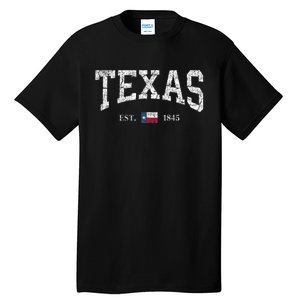 Texas Women Men Kids Texas State Map Flag Distressed Tall T-Shirt