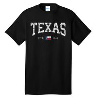 Texas Women Men Kids Texas State Map Flag Distressed Tall T-Shirt