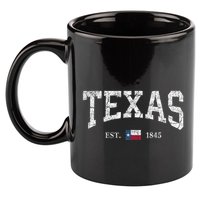 Texas Women Men Kids Texas State Map Flag Distressed 11oz C Handle Ceramic Mug