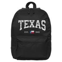 Texas Women Men Kids Texas State Map Flag Distressed 16 in Basic Backpack