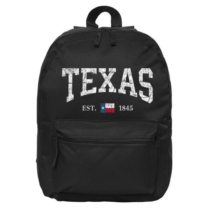 Texas Women Men Kids Texas State Map Flag Distressed 16 in Basic Backpack