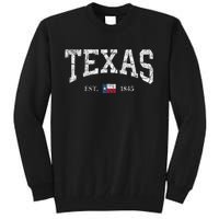 Texas Women Men Kids Texas State Map Flag Distressed Tall Sweatshirt