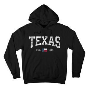 Texas Women Men Kids Texas State Map Flag Distressed Tall Hoodie