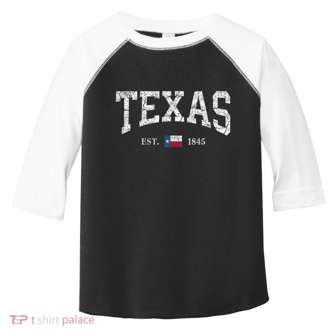 Texas Women Men Kids Texas State Map Flag Distressed Toddler Fine Jersey T-Shirt
