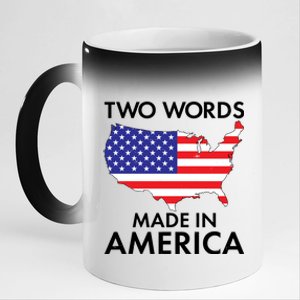 Two Words Made In America 11oz Black Color Changing Mug