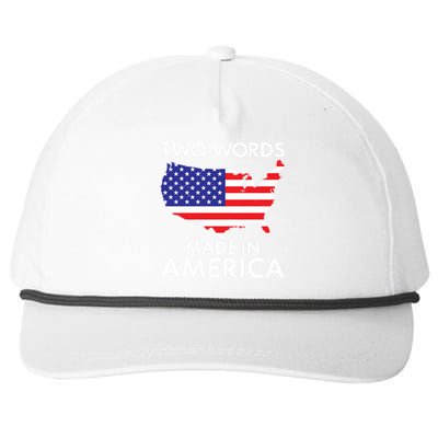 Two Words Made In America Snapback Five-Panel Rope Hat