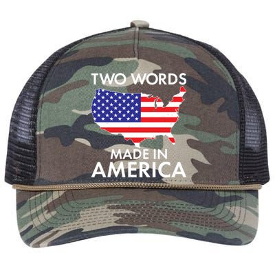 Two Words Made In America Retro Rope Trucker Hat Cap