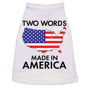 Two Words Made In America Doggie Tank