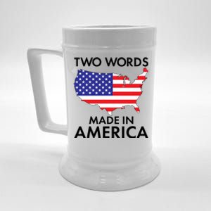 Two Words Made In America Beer Stein