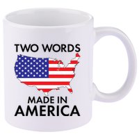 Two Words Made In America 11oz C Handle Ceramic Mug