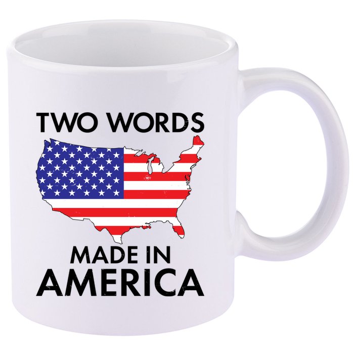 Two Words Made In America 11oz C Handle Ceramic Mug