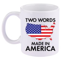 Two Words Made In America 11oz C Handle Ceramic Mug