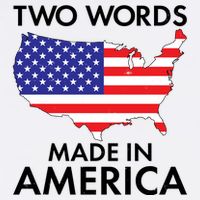 Two Words Made In America Flat Bill Trucker Hat