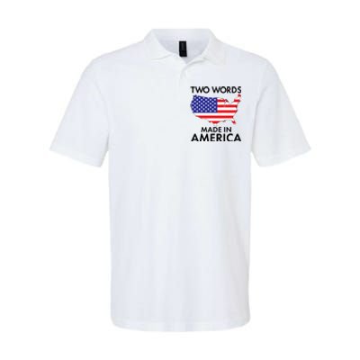 Two Words Made In America Softstyle Adult Sport Polo