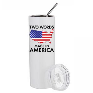 Two Words Made In America Stainless Steel Tumbler