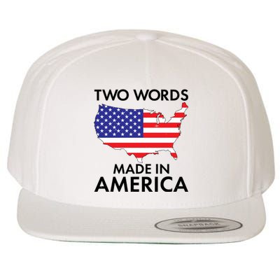 Two Words Made In America Wool Snapback Cap