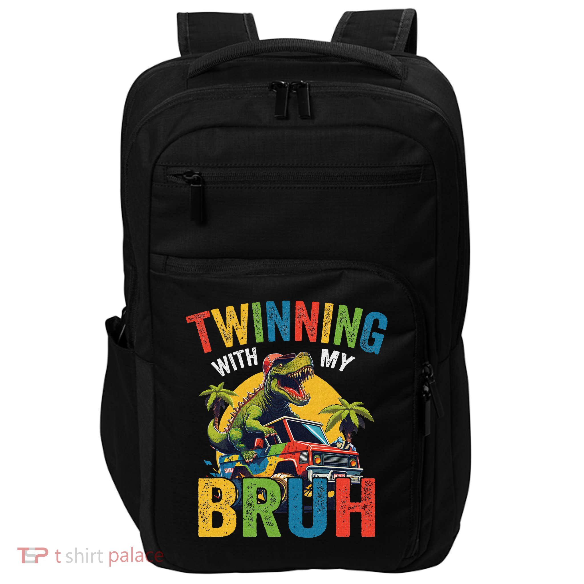 Twinning With My Bestie Funny Twin Day Spirit Week Impact Tech Backpack