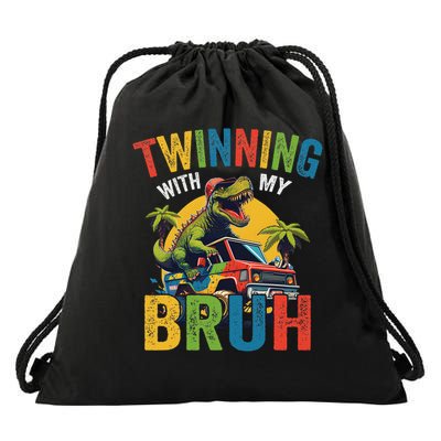 Twinning With My Bestie Funny Twin Day Spirit Week Drawstring Bag