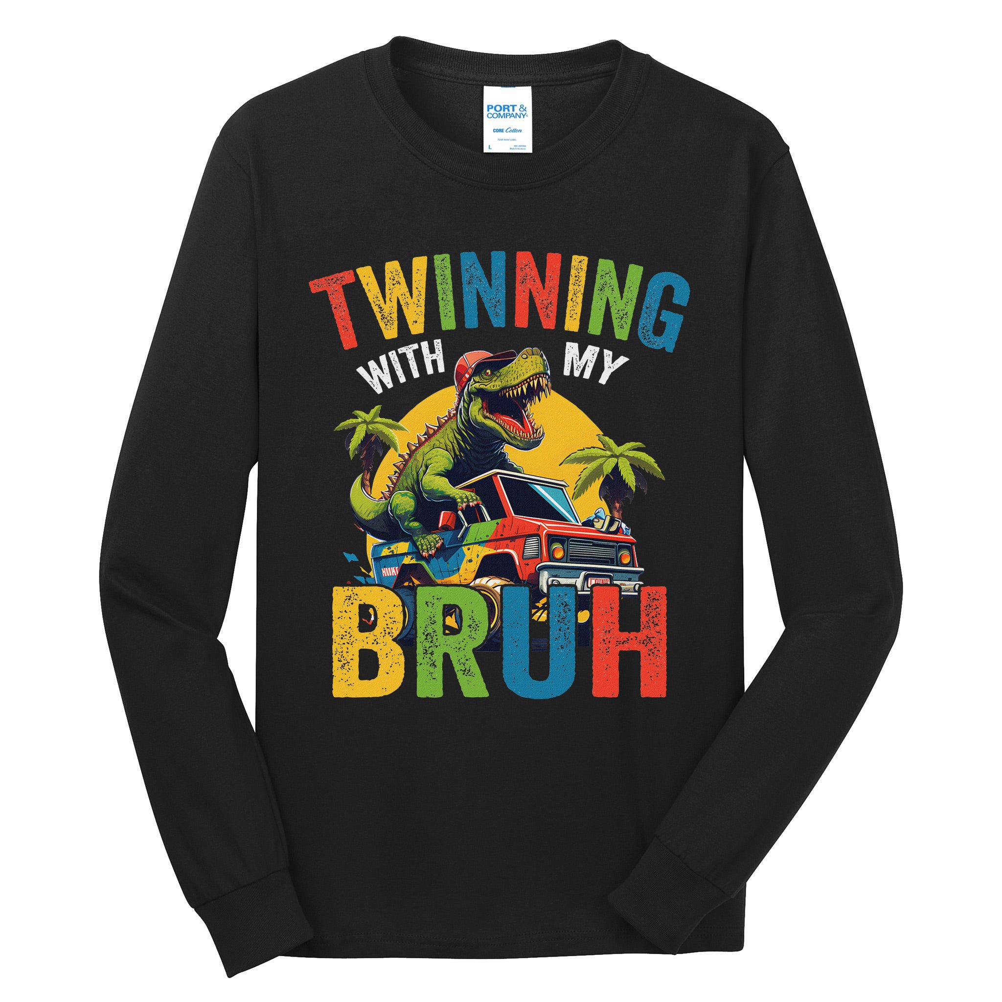 Twinning With My Bestie Funny Twin Day Spirit Week Tall Long Sleeve T-Shirt