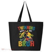Twinning With My Bestie Funny Twin Day Spirit Week 25L Jumbo Tote
