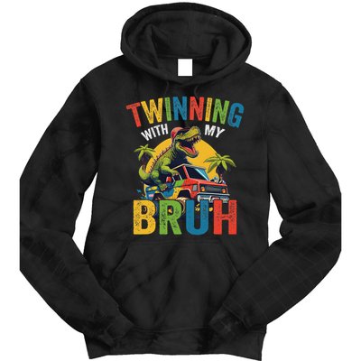 Twinning With My Bestie Funny Twin Day Spirit Week Tie Dye Hoodie