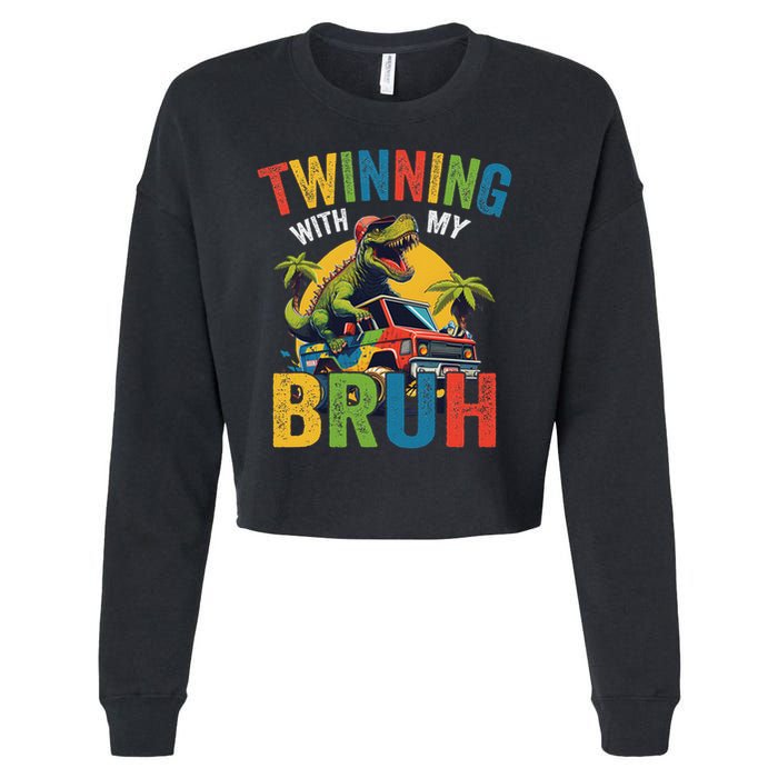 Twinning With My Bestie Funny Twin Day Spirit Week Cropped Pullover Crew