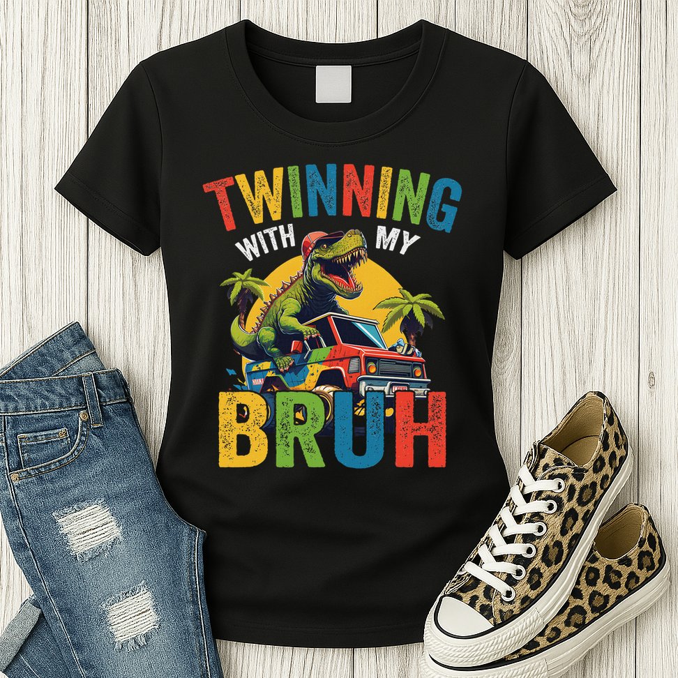 Twinning With My Bestie Funny Twin Day Spirit Week Womens T-Shirt