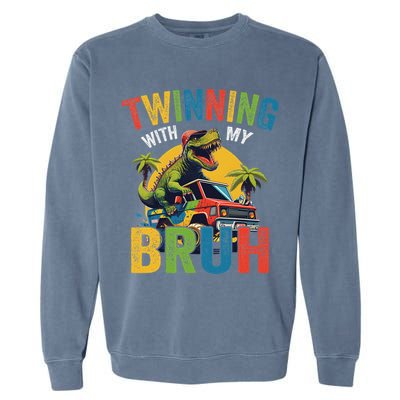 Twinning With My Bestie Funny Twin Day Spirit Week Garment-Dyed Sweatshirt