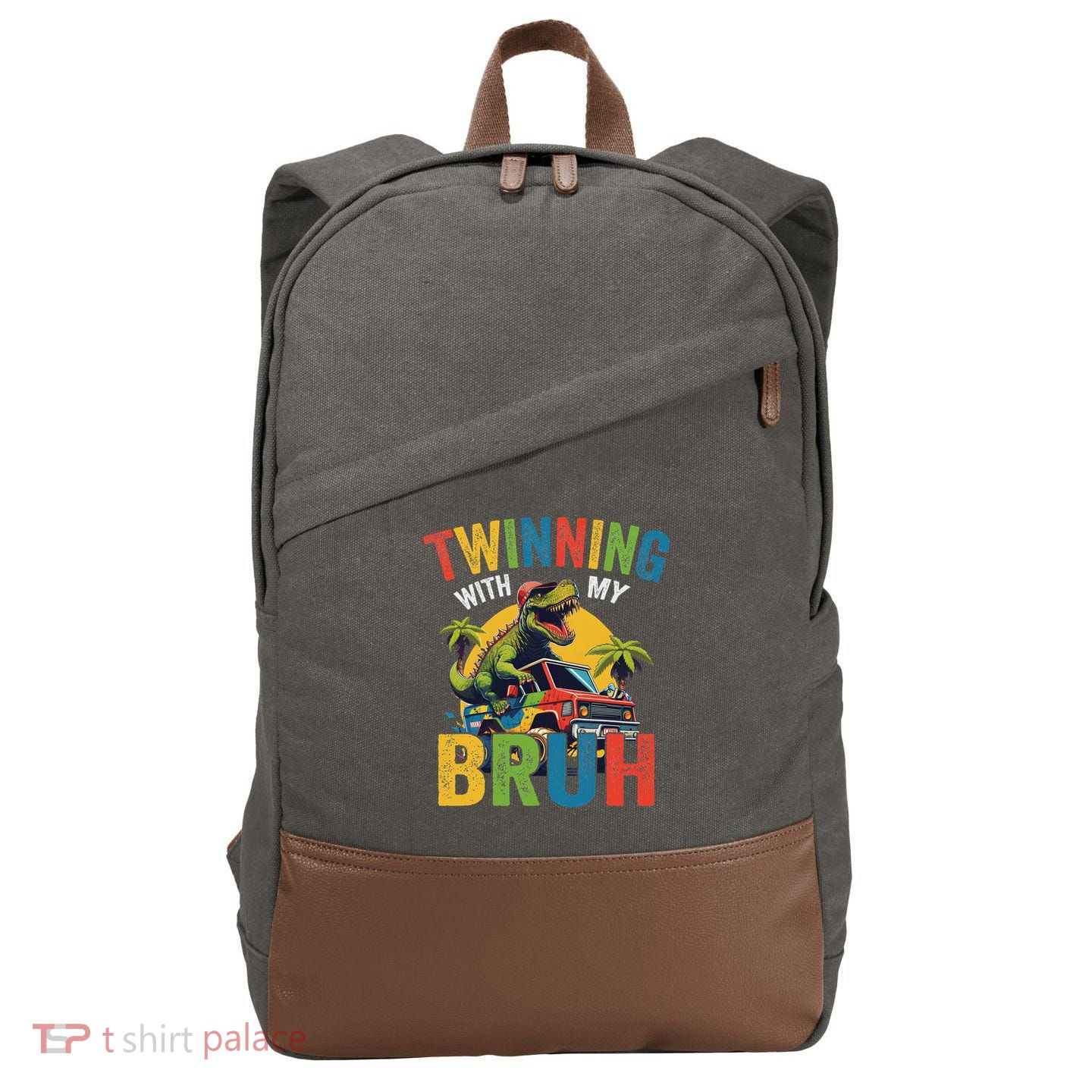 Twinning With My Bestie Funny Twin Day Spirit Week Cotton Canvas Backpack