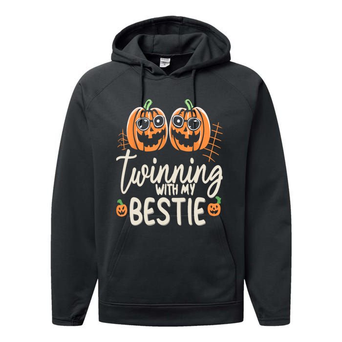 Twinning With My Bestie Spirit Week Twin Day Best Friend 70s Performance Fleece Hoodie