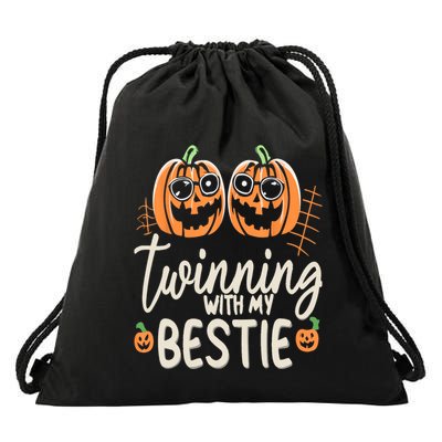 Twinning With My Bestie Spirit Week Twin Day Best Friend 70s Drawstring Bag