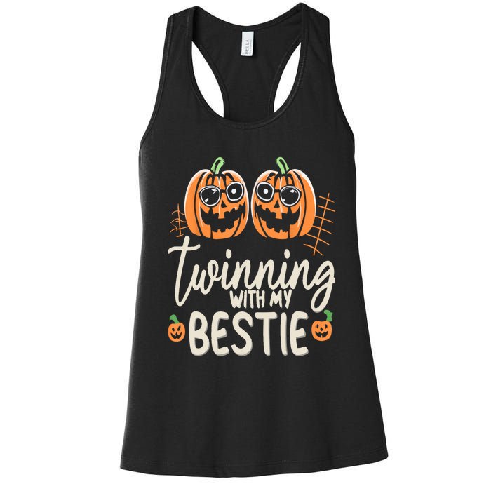 Twinning With My Bestie Spirit Week Twin Day Best Friend 70s Women's Racerback Tank