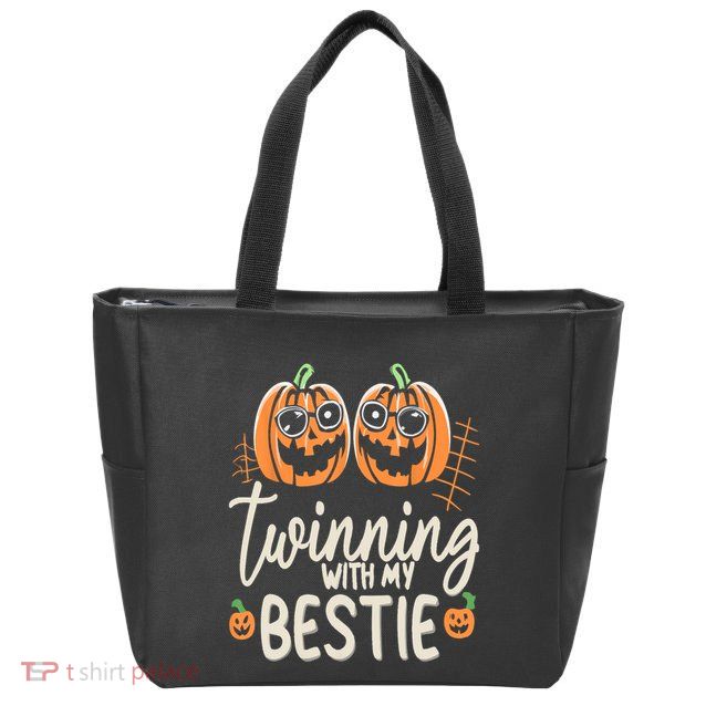 Twinning With My Bestie Spirit Week Twin Day Best Friend 70s Zip Tote Bag