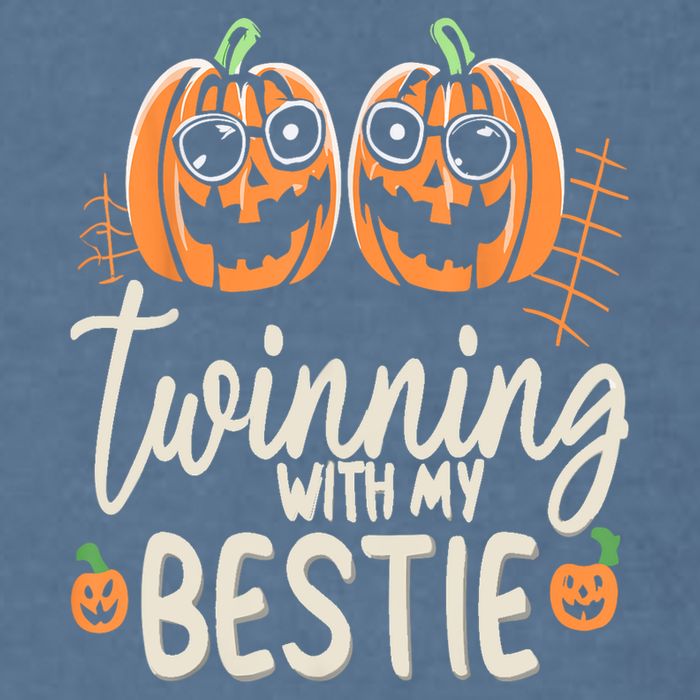 Twinning With My Bestie Spirit Week Twin Day Best Friend 70s Garment-Dyed Sweatshirt