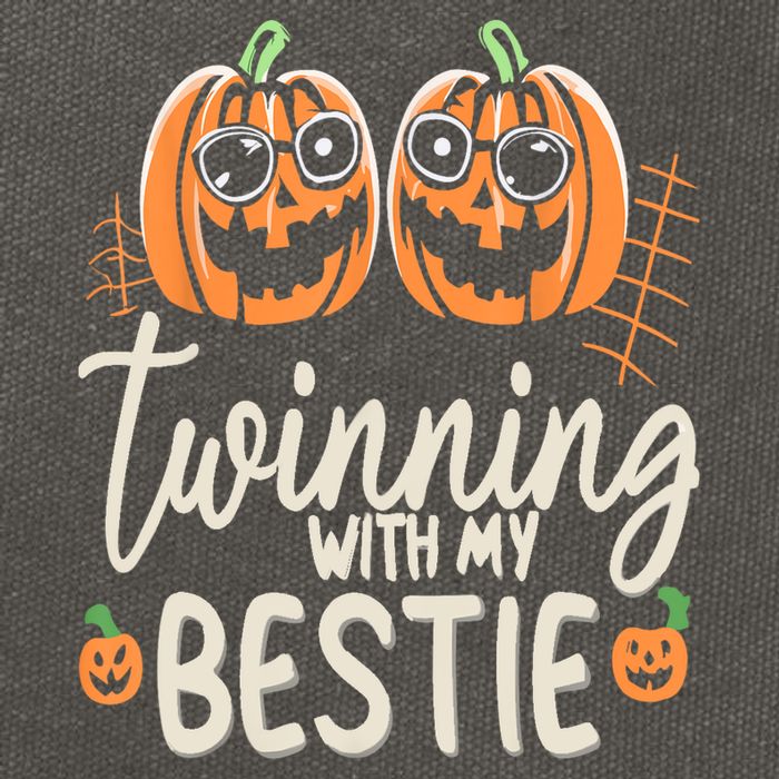 Twinning With My Bestie Spirit Week Twin Day Best Friend 70s Cotton Canvas Backpack
