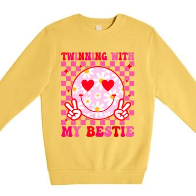 Twinning With My Bestie Matching Best Friend Bff Twins Day Premium Crewneck Sweatshirt