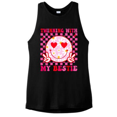 Twinning With My Bestie Matching Best Friend Bff Twins Day Ladies PosiCharge Tri-Blend Wicking Tank