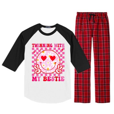 Twinning With My Bestie Matching Best Friend Bff Twins Day Raglan Sleeve Pajama Set