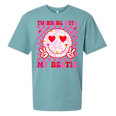 Twinning With My Bestie Matching Best Friend Bff Twins Day Sueded Cloud Jersey T-Shirt