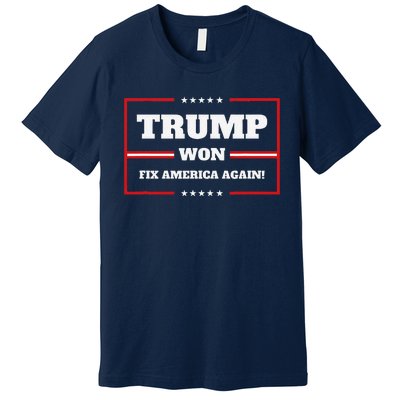 Trump Won Maga Sequel Trump Winner 2024 Fix America Again Premium T-Shirt