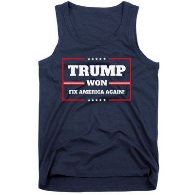 Trump Won Maga Sequel Trump Winner 2024 Fix America Again Tank Top