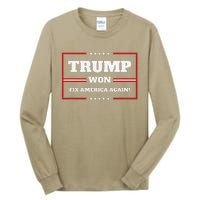 Trump Won Maga Sequel Trump Winner 2024 Fix America Again Tall Long Sleeve T-Shirt