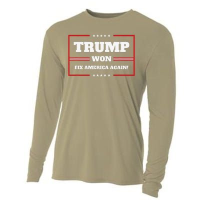 Trump Won Maga Sequel Trump Winner 2024 Fix America Again Cooling Performance Long Sleeve Crew