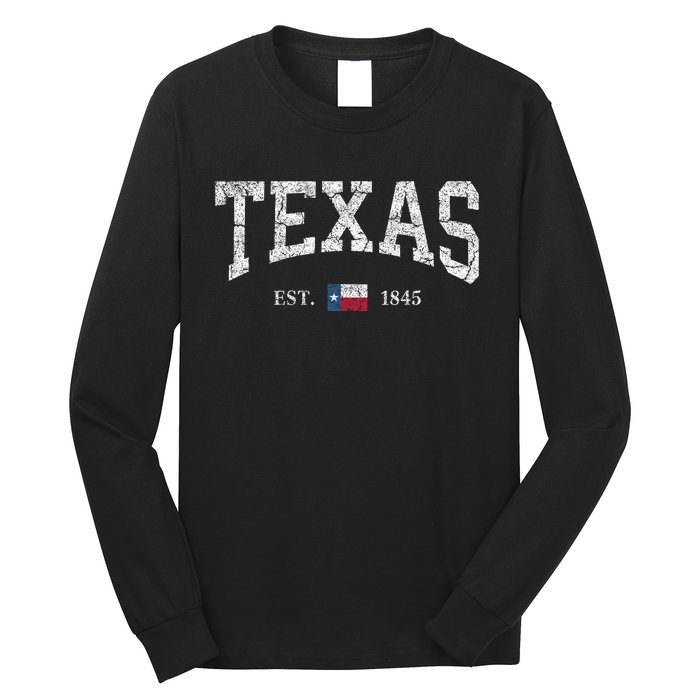 Texas Women Men Kids Texas State Flag Distressed Long Sleeve Shirt