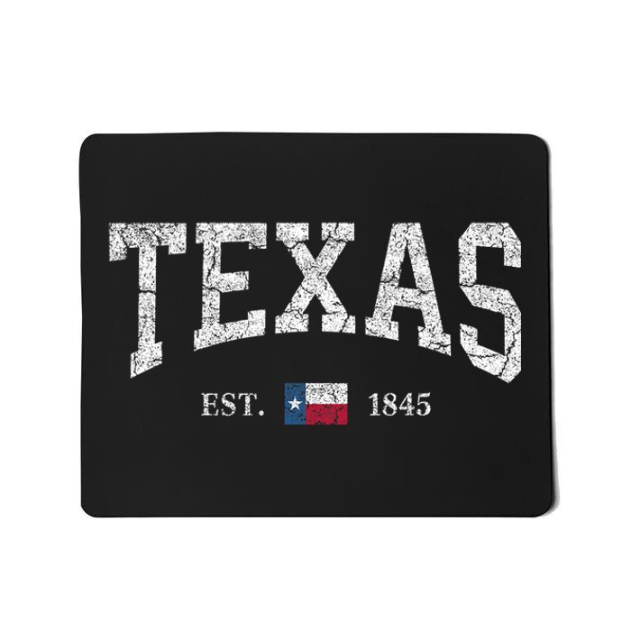 Texas Women Men Kids Texas State Flag Distressed Mousepad