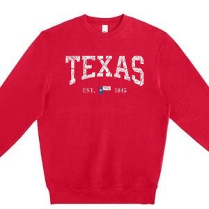 Texas Women Men Kids Texas State Flag Distressed Premium Crewneck Sweatshirt