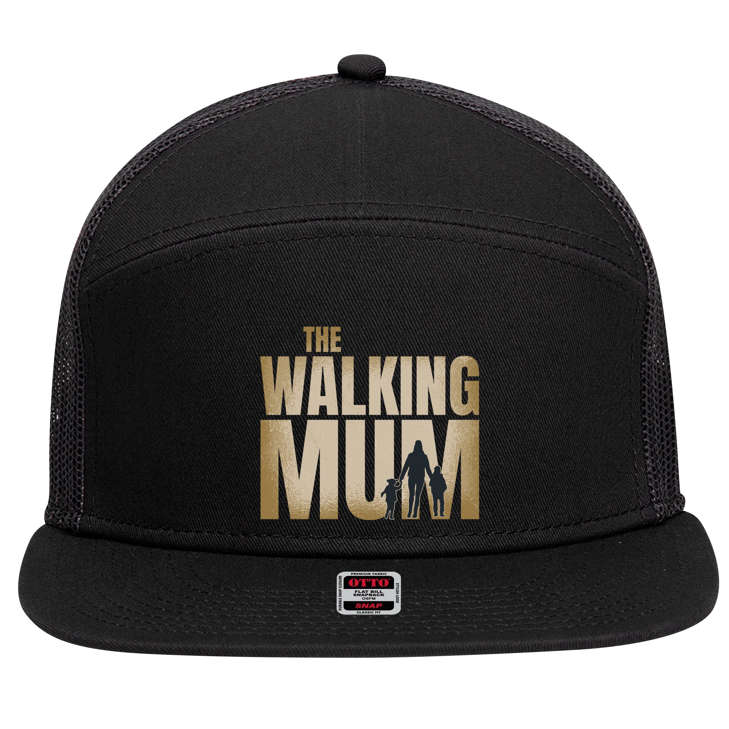 The Walking Mum 7 Panel Mesh Trucker Snapback Hat