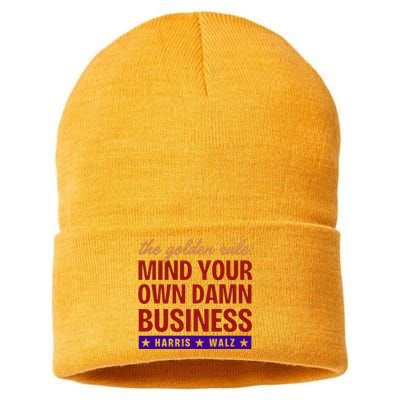 Tim Waltz Mind Your Own Damn Business Harris Walz 2024 Sustainable Knit Beanie