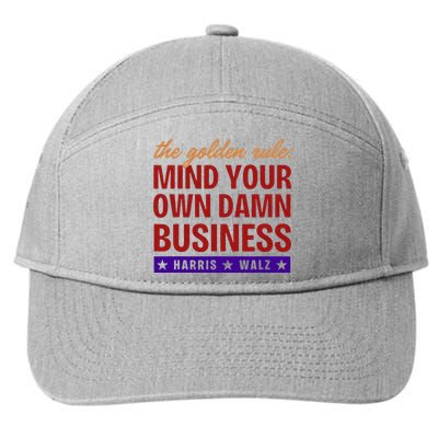 Tim Waltz Mind Your Own Damn Business Harris Walz 2024 7-Panel Snapback Hat