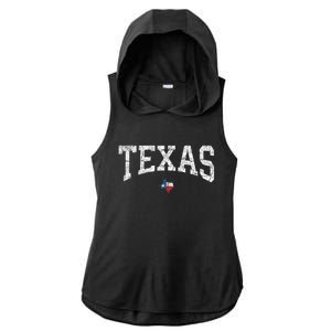 Texas Women Men Kids Texas State Map Flag Distressed Ladies PosiCharge Tri-Blend Wicking Draft Hoodie Tank